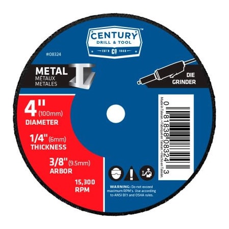 Century Drill & Tool Century Drill 0 Grinding Wheel Bulk 4" x 3/8" Aluminum Oxide 8324